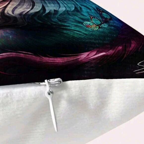 Colorful Kitty Cat Butterfly Art Design Zippered Pillowcase for Accent Pillow - Picture 3 of 4